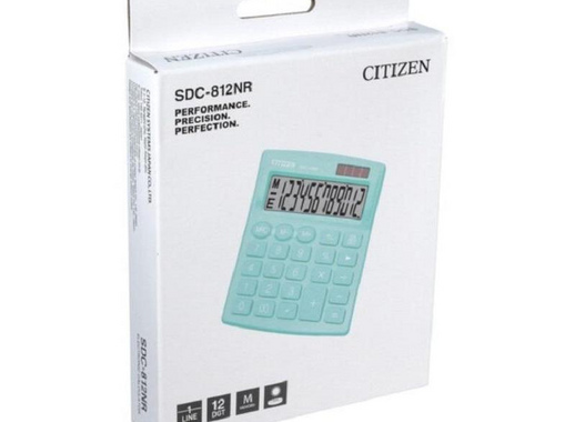 Калькулятор настольный компактный Citizen SDC812NRGNE 12-разрядный зеленый