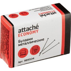 Булавки Attache Economy металлические 24 мм (500 штук в упаковке)