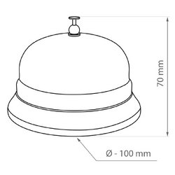 Звонок настольный диаметр 100 мм серебристый