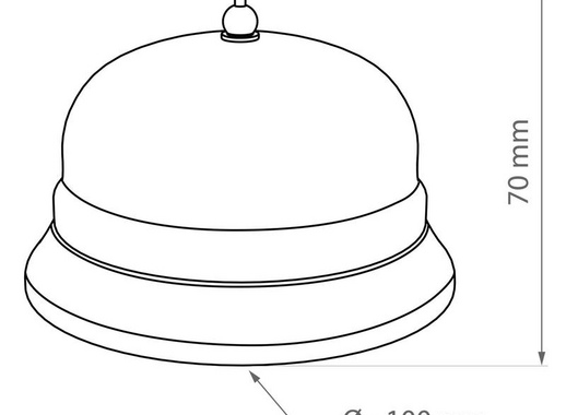 Звонок настольный диаметр 100 мм серебристый