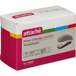 Степлер-мини Attache Comfort до 15 листов серый (с покрытием Soft Touch)