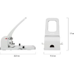 Дырокол мощный 100 листов Attache Economy серый с линейкой