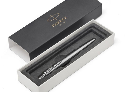 Ручка шариковая Parker Jotter цвет чернил синий цвет корпуса серебристый (артикул производителя 1953170)