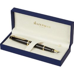 Ручка перьевая Waterman Expert S0951640 цвет чернил синий цвет корпуса черный с позолотой (артикул производителя S0951640)