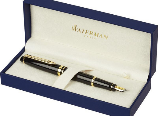 Ручка перьевая Waterman Expert S0951640 цвет чернил синий цвет корпуса черный с позолотой (артикул производителя S0951640)