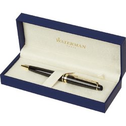 Ручка шариковая Waterman Expert цвет чернил синий цвет корпуса черный с позолотой (артикул производителя S0951700)