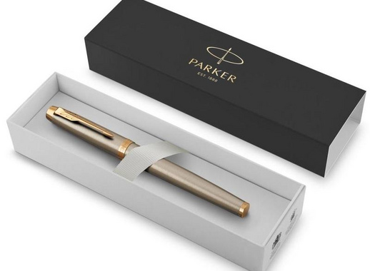 Роллер Parker IM Core Brushed Metal GT цвет чернил черный цвет корпуса серебристый (артикул производителя 1931663)