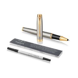 Роллер Parker IM Core Brushed Metal GT цвет чернил черный цвет корпуса серебристый (артикул производителя 1931663)