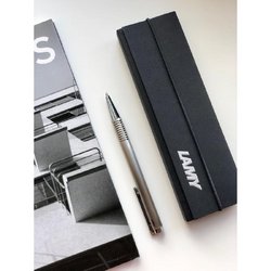 Ручка шариковая Lamy 206 Logo Brushed M16 цвет чернил синий цвет корпуса серебристый (артикул производителя 4026752)