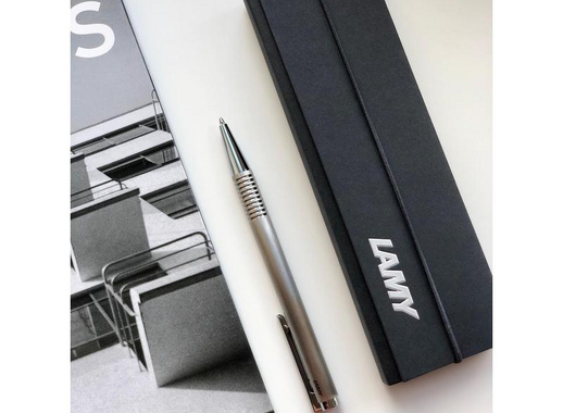 Ручка шариковая Lamy 206 Logo Brushed M16 цвет чернил синий цвет корпуса серебристый (артикул производителя 4026752)