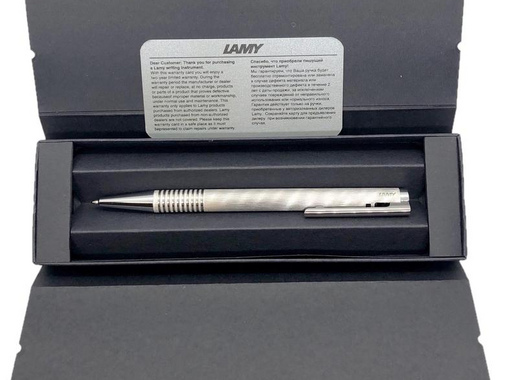 Ручка шариковая Lamy 206 Logo Brushed M16 цвет чернил синий цвет корпуса серебристый (артикул производителя 4026752)