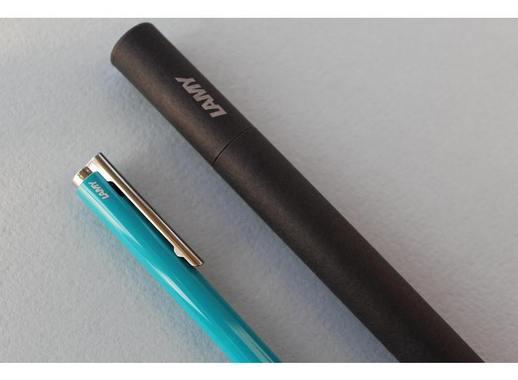 Ручка шариковая Lamy logo M+ цвет чернил черный цвет корпуса аквамарин (артикул производителя 4034861)