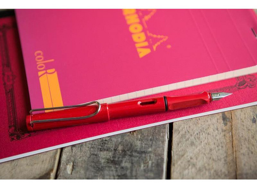 Ручка перьевая Lamy 016 Safari цвет чернил синий цвет корпуса красный (артикул производителя 4000181)