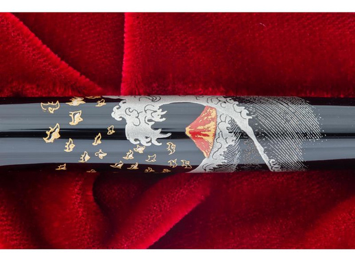 Ручка перьевая Namiki Tradition Mount Fuji and wave цвет чернил черный цвет корпуса черный