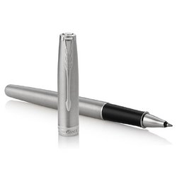 Роллер Parker Sonnet Stainless Steel CT цвет чернил черный цвет корпуса серебристый (артикул производителя 1931511)