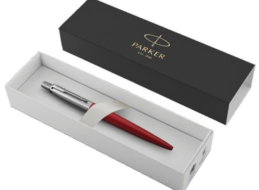 Ручка шариковая Parker Jotter Kensington Red CT цвет чернил синий цвет корпуса красный/серебристый (артикул производителя 1953187)