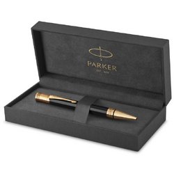 Ручка шариковая Parker Duofold Classic Black GT цвет чернил черный цвет корпуса синий (артикул производителя 1931386)