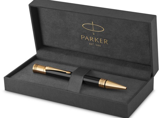 Ручка шариковая Parker Duofold Classic Black GT цвет чернил черный цвет корпуса синий (артикул производителя 1931386)