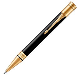 Ручка шариковая Parker Duofold Classic Black GT цвет чернил черный цвет корпуса синий (артикул производителя 1931386)