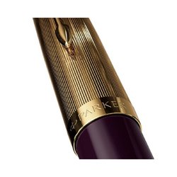 Ручка перьевая Parker 51 Plum цвет чернил черный цвет корпуса золотистый (артикул производителя 2123516)