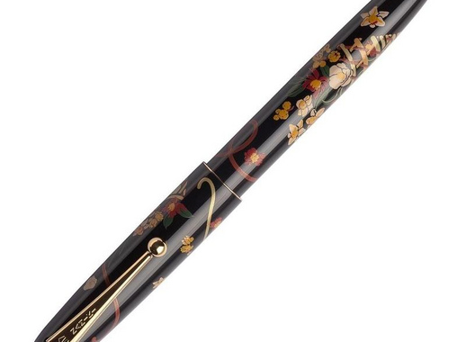 Ручка перьевая Namiki Tradition Flower basket цвет чернил черный цвет корпуса черный