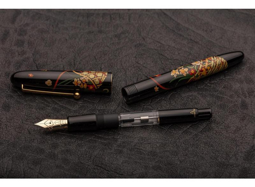 Ручка перьевая Namiki Tradition Flower basket цвет чернил черный цвет корпуса черный