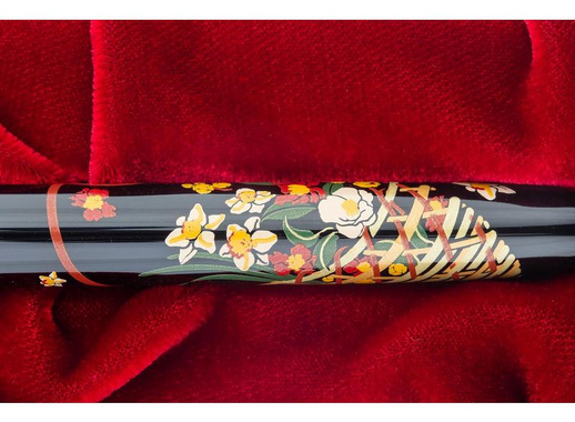 Ручка перьевая Namiki Tradition Flower basket цвет чернил черный цвет корпуса черный