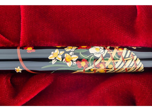 Ручка перьевая Namiki Tradition Flower basket цвет чернил черный цвет корпуса черный