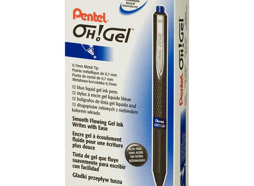 Ручка гелевая автоматическая Pentel OhGel синяя (толщина линии 0.35 мм)