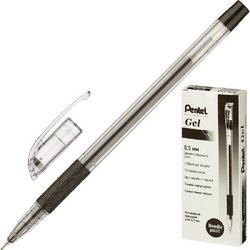 Ручка гелевая Pentel черная (толщина линии 0.25 мм)