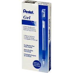 Ручка гелевая Pentel синяя (толщина линии 0.25 мм)