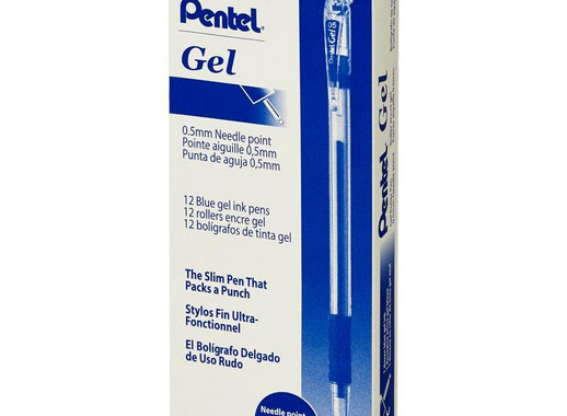 Ручка гелевая Pentel синяя (толщина линии 0.25 мм)