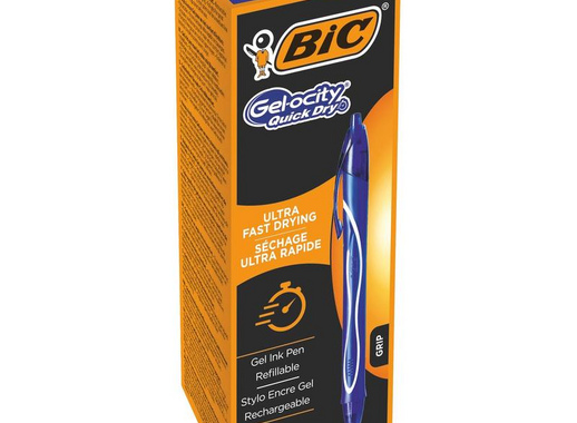 Ручка гелевая автоматическая Bic Gelocity Quick Dry синяя (толщина линии 0.35 мм)