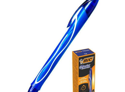 Ручка гелевая автоматическая Bic Gelocity Quick Dry синяя (толщина линии 0.35 мм)