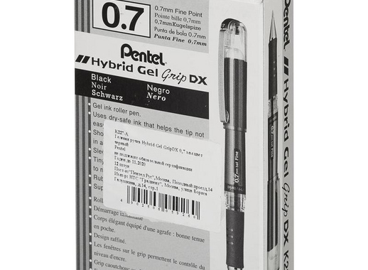 Ручка гелевая Pentel Hybrid gel Grip DX черная (толщина линии 0.35 мм)