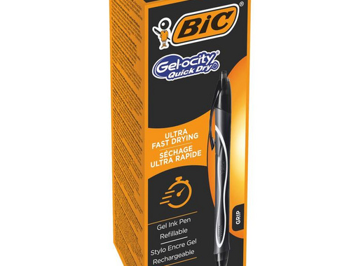 Ручка гелевая автоматическая Bic Gelocity Quick Dry черная (толщина линии 0.35 мм)