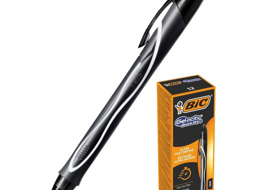 Ручка гелевая автоматическая Bic Gelocity Quick Dry черная (толщина линии 0.35 мм)