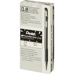 Ручка гелевая одноразовая Pentel Hybrid gel Grip белая (толщина линии 0.4 мм)