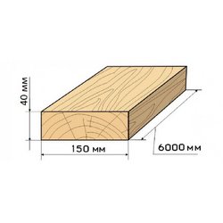 Доска обрезная 40х150х6000 ГОСТ (1 сорт) ест. влажности, не строганная.