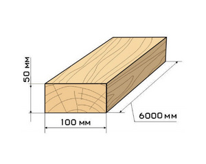 Доска обрезная 50х100х6000 ГОСТ (1 сорт) ест. влажности не строганная.