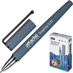 Ручка гелевая Attache Selection Graphite синяя (толщина линии 0.35 мм)