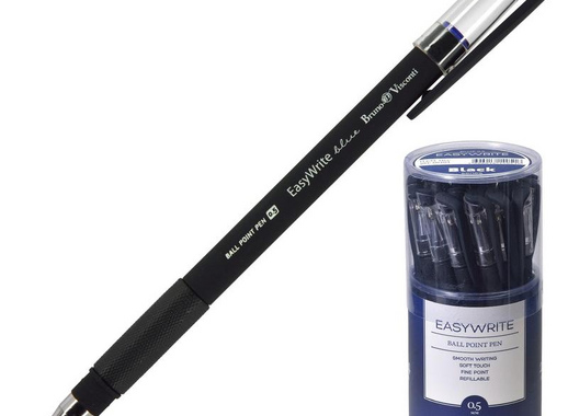 Ручка шариковая Bruno Visconti EasyWrite Black синяя (толщина линии 0.5 мм) (артикул производителя 20-0051)