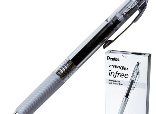 Ручка гелевая автоматическая Pentel Energel Infree черная (толщина линии 0.25 мм)