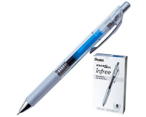 Ручка гелевая автоматическая Pentel Energel Infree синяя (толщина линии 0.25 мм)