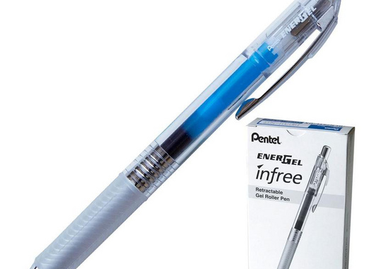 Ручка гелевая автоматическая Pentel Energel Infree синяя (толщина линии 0.25 мм)