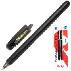 Ручка гелевая для ЕГЭ Pentel Energel черная (толщина линии 0.35 мм, 2 штуки в упаковке)