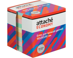 Блок для записей Attache Economy 90x90x90 мм разноцветный (плотность 65 г/кв.м)