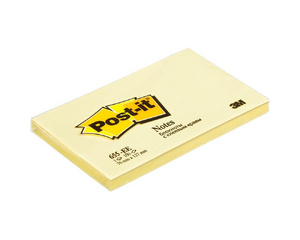 Стикеры Post-it Original 76x127 мм пастельные желтые (1 блок, 100 листов)