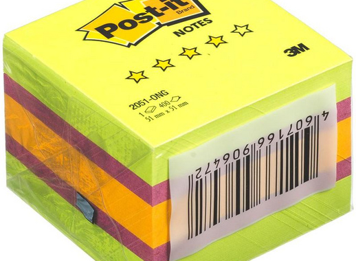 Стикеры Post-it Original Весна 51х51 мм неоновые 3 цвета (1 блок, 400 листов)