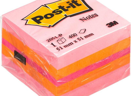 Стикеры Post-it Original 51х51 мм пастельные 3 цвета (1 блок, 400 листов)